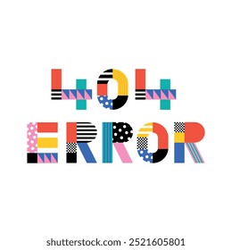 Diseño de tipografía geométrica juguetona Error 404