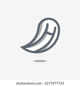 playful ghost and letter H logo design