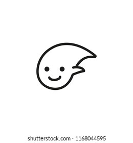 Playful ghost line icon. Flying, joy, prankster. Halloween concept. Vector illustration can be used for topics like activity, mystery, cartoon