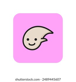 Playful ghost line icon. Flying, joy, prankster. Halloween concept. Vector illustration can be used for topics like activity, mystery, cartoon