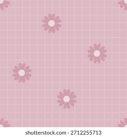 Cheque de gingham lúdico com margaridas suaves espalhadas levemente. Adorável para tecido infantil, decoração de mola, papel de embrulho e artigos de papelaria bonitos.