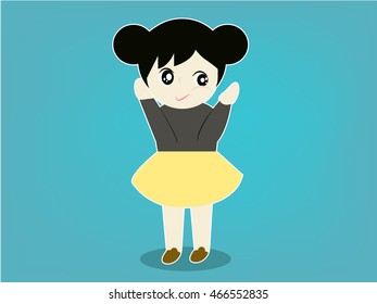 playful girl vector