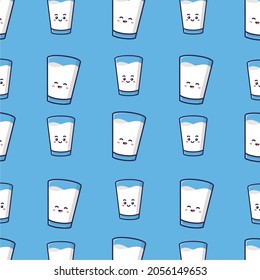 playful glass of milk vector background, cute pattern milk