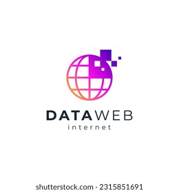 diseño lúdico de globo y logotipo de datos