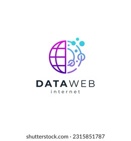 playful globe and network logo design