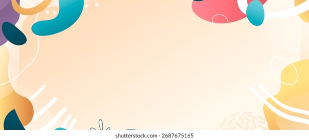 Playful gradient doodle background, great for vibrant social media and creative art.