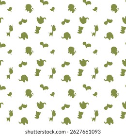 Playful Green Animal Shape Pattern
