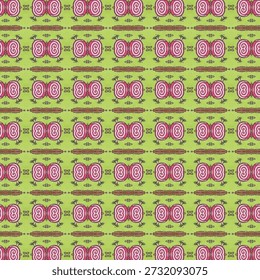 Patrón sin fisuras verde juguetón con lindas ilustraciones de estilo dulce. Fondo de repetición divertido, abstracto, patrón, sin fisuras, caramelo, juguetón para proyectos creativos.