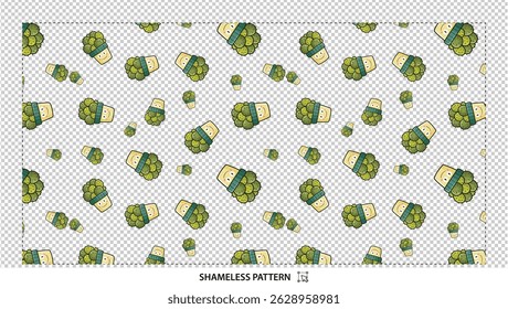 Playful Green Tofu Cubes Simple Seamless Pattern