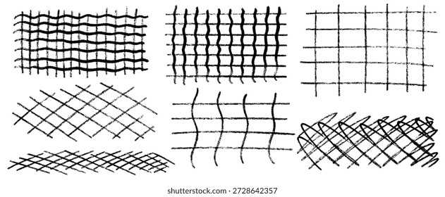 Playful grid background in hand drawn style with crayon texture and free scribble accents. The grid includes check flow, hand feel, and crayon charm plus scribble check.