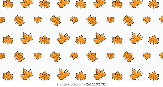playful grid base seamless pattern design with maple leaf. repeat background