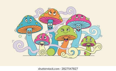 Playful group retro style