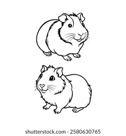 Playful Guinea Pig Vector Illustration Design