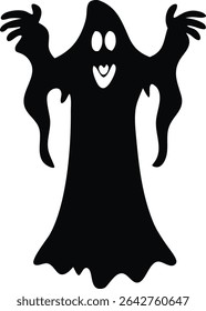 Playful Halloween Ghost Silhouette Design