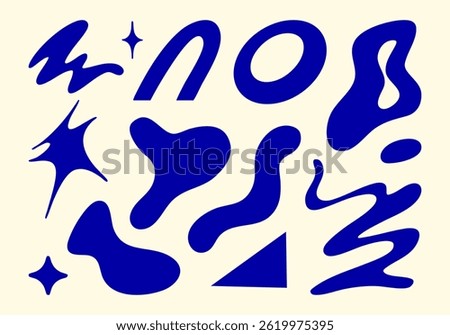 Playful Hand Drawn Abstract Shape Line. A collection of 13 playful hand drawn abstract shapes and lines with organic, wavy, and geometric styles, perfect for modern, trendy, and creative designs.