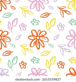 Playful Hand Drawn Floral Pattern