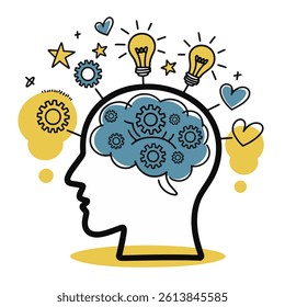 A playful hand-drawn mind map with doodles, arrows, and sketches connecting creative ideas in a fun and visual way