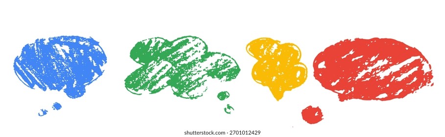 Playful hand-drawn vector shapes in red, green, and blue brush styles. Perfect for abstract backgrounds, decoration, and artistic design projects.