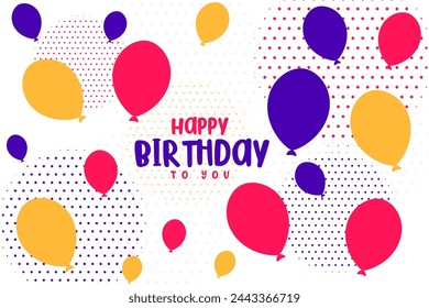 playful happy birthday greeting template with halftone effect vector