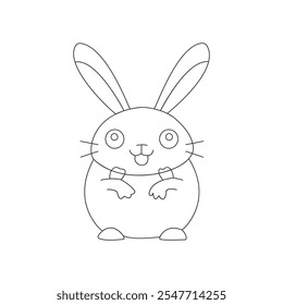 Playful Hare A Simple Line Art Expression