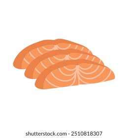 Vetor de alimento saudável brincalhão - Fatia de salmão