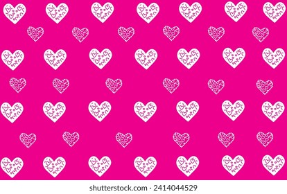 Playful heart seamless background , pattern with pink color for website , valentines day background, social media use