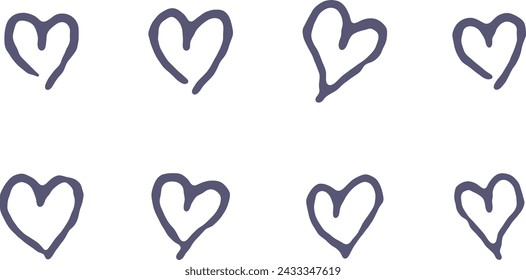 Playful Heart Sketches Handdrawn Vector Collection Isolated