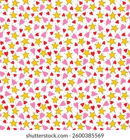 Playful Hearts and Stars Pattern – Cute Kids' Design