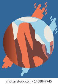 playful hill, flat design illsutration