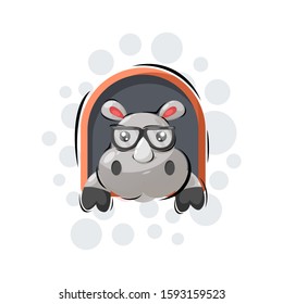 playful hippo mascot cartoon design vector