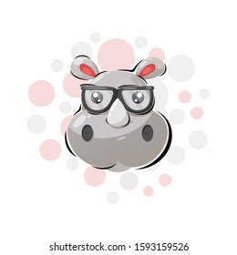 playful hippo mascot cartoon design vector