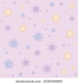 Playful holiday pattern featuring colorful gift-laden sleighs and reindeer silhouettes against a light background, perfect for festive wrapping, holiday cards, and winter-themed projects.