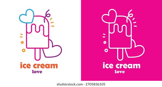 Vector de logotipo de helado juguetón para panadería y tienda de refrigerios