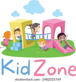 Playful Illustration of Children and Kids