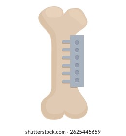 Playful illustration of a dog bone with a measuring tape, symbolizing pet nutrition and health