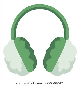 Playful illustration of earmuff idea hearing protection vectorized color emblem artwork winter