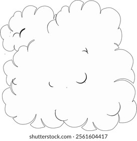 Playful illustration of a fluffy cloud, perfect for themes of imagination, dreams, and creativity, evoking a sense of whimsy and wonder