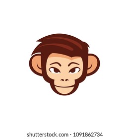 Playful illustrations of the cute monkey face avatar