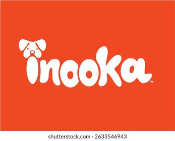 Logotipo brincalhão Inooka com design de ícone de cão caprichado para logotipo de marca