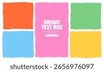 Playful Irregular Text Box Frame Vector Set in Crayon Style. Colorful Doodle Border Shapes with Wavy Edges. Perfect for Speech Bubbles, Photo Highlights and School Designs with a Retro Cartoon Feel