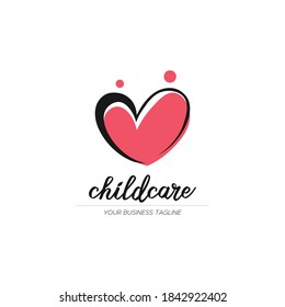 playful kid logo design, modern children education and childcare logo template