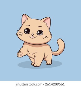 A playful kitten character ideal for children's products and animations.