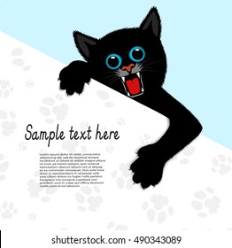 playful kitten represents a banner a vector illustration