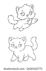 Playful Kittens Coloring Page - Arte de Linha Fofa Imprimível para Crianças, Pré-escola e Jardim de Infância Atividades