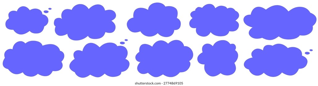 Playful label cloud design with fluffy balloon border, organic shape for speech, cheerful cloud label and fluffy shape accent.