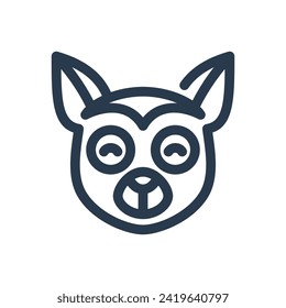 Playful Lemur Swinging in Jungle Vector Icon Illustration