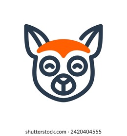 Playful Lemur Swinging in Jungle Vector Icon Illustration