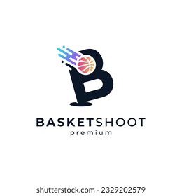 playful letter B for basketball logo design