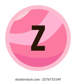 Playful Letter z Badge in a Vibrant Pink Valentine Style, Great for Romantic Themed Crafts, Love-Decorated Projects, or Special Celebrations Full of Joy