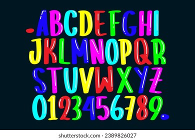 playful letters, funny festival font for bright fiesta logo, mexican headline, birthday and greeting card typography, thank you phrases. Vector typographic design.